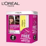 Buy L'Oreal Paris Casting Creme Gloss Hair Colour 400 Dark Brown With Manicure Kit Free - Purplle