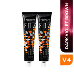 Buy Berina V4 Dark Violet brown FITZ hair color cream Pack of 2 - Purplle