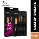 Buy Swiss Beauty Makeup Brushes Set of 5 Golden - Purplle