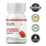 Buy INLIFE Cranberry 400mg D-Mannose 400mg & Hibiscus 200mg Extract Urinary Tract UTI Health Supplement Men Women - 60 Vegetarian Capsules - Purplle