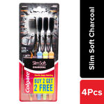 Buy Colgate Slim Soft Charcoal Toothbrush - 4 Pcs (Buy 2 Get 2 Free) - Purplle