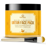 Buy Matra Haldi Chandan Ubtan Face Pack – Ayurvedic Face Mask for Skin Brightening, Tan Removal and Glow – With Turmeric & Sandalwood With Free Face Pack Brush - Purplle