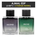Buy Ajmal Ascend for Men and Women & Prose for Men EDP Combo pack of 2 each 100ml (Total 200ML) + 4 Parfum Testers - Purplle