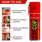 Buy Newish Metal Powerful Red Chilli Self Defence Spray for Women (Each: 55 ml/35 g), Pack of 5 - Purplle