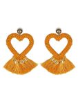 Buy Crunchy Fashion Yellow Beaded Tassel Stud Earring-CFE1548 - Purplle
