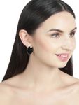 Buy Crunchy Fashion Gold Plated Black Crystal Studs Earrings-CFE1451 - Purplle