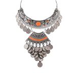Buy Crunchy Fashion Oxidised Silver Plated statement Coin Necklace-CFN0837 - Purplle