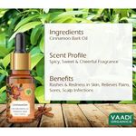 Buy Vaadi Herbals Cinnamon Essential Oil - Soothes Skin Inflammation, Relieves Stress & Anxiety & Improves Concentration - 100% Pure Therapeutic Grade - 10 ml - Purplle
