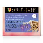 Buy Soulflower Sandalwood Geranium Hair Cleansing Bar thick, soft & shiny hair, 100% Pure & Natural, Handmade, SLS Free, Cold Processed, 150g - Purplle