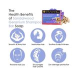 Buy Soulflower Sandalwood Geranium Hair Cleansing Bar thick, soft & shiny hair, 100% Pure & Natural, Handmade, SLS Free, Cold Processed, 150g - Purplle