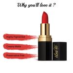 Buy Iba Long Stay Matte Lipstick Shade M06 Bold Red, 4g | Intense Colour | Highly Pigmented and Long Lasting Matte Finish | Enriched with Vitamin E | 100% Natural, Vegan & Cruelty Free - Purplle