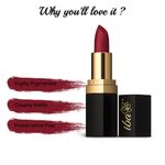 Buy Iba Long Stay Matte Lipstick Shade M08 Burgundy Red, 4g | Intense Colour | Highly Pigmented and Long Lasting Matte Finish | Enriched with Vitamin E | 100% Natural, Vegan & Cruelty Free - Purplle