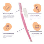 Buy Sanfe Pretty Face Razor For Painfree Facial Hair Removal (3 Units) - Upper Lips, Chin, Peach Fuzz - Stainless Steel Blade, Comfortable, Firm Grip | hair removal razor | face razors women | face razor for women | face razor | Facial razor for women - Purplle