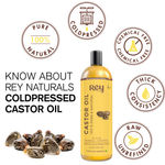 Buy Rey Naturals® Cold-Pressed, 100% Pure Castor Oil & Coconut Oil - Moisturizing & Healing, For Skin, Hair Care, Eyelashes (200 ml + 200 ml) Super Saver Combo - Purplle