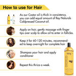 Buy Rey Naturals® Cold-Pressed, 100% Pure Castor Oil & Coconut Oil - Moisturizing & Healing, For Skin, Hair Care, Eyelashes (200 ml + 200 ml) Super Saver Combo - Purplle