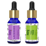 Buy Rey Naturals Tea Tree Oil & Lavender Essential Oils - Pure 100% Natural For Healthy Skin, Face, And Hair (15 ml + 15 ml) - Purplle