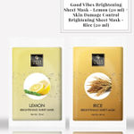 Buy Good Vibes Brightening Sheet Mask - Lemon (20 ml) + Brightening Sheet Mask - Rice (20 ml) - Purplle