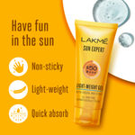 Buy Lakme Sun Expert Gel light Sunscreen, SPF 50 PA+++ | Broad spectrum UVA/B protection | Blue light protection | No White Cast | for all dry, oily, normal skin| Matte Finish 100gm - Purplle