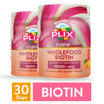 Buy PLIX Wholefood Biotin Powder For Hair Growth | Pack Of 2 (Orange) | Superfood Supplement | Helps Reduces Hairfall | Promotes Glowing Skin, Nails And Hair - Purplle