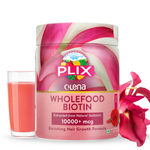 Buy PLIX Wholefood Biotin Powder For Hair Growth | Pack Of 3 (Rose) | Helps Reduces Hairfall | Promotes Glowing Skin, Nails And Hair - Purplle
