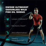 Buy Swisse Ultiboost Odourless High Strength Wild Fish Oil with (1500 mg) Omega 3 for Heart, Brain, Joints and Eyes – 60 Tablets - Purplle