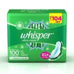 Buy Whisper Ultra Clean Xtra Large plus Wings Size 44 pc Pack - Purplle