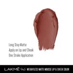 Buy Lakme 9 To 5 Weightless Matte Mousse Lip & Cheek Color - Burgundy Lush (9 gm) - Purplle