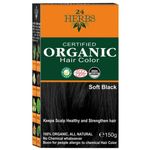 Buy 24 HERBS Certified Organic Hair Color Soft Black - (150 g) - Purplle