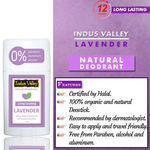 Buy Indus Valley Lavender Alcohol Free, Aluminium Free Daily use Deodorant Stick (12 Hour Long Lasting Effect) - Purplle