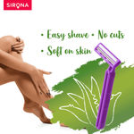 Buy Sirona Disposable Shaving Razor for Women with Aloe Boost - Pack of 5 - Purplle