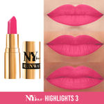 Buy NY Bae Runway Matte Lipstick | Infused With Argan Oil | Pink | Moisturising | Long Lasting | Light weight- Highlights 3 (4.5 g) - Purplle