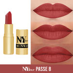 Buy NY Bae Argan Oil Infused Matte Lipstick Runway Range - Passe 8 (4.5 g) | Red | Creamy Matte Finish | Enriched with Argan Oil | Rich Colour Payoff | Full Coverage | Long lasting | Smudgeproof | Weightless | Cruelty Free - Purplle