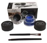 Buy AYA Long Wear Gel Eyeliner Smudge Proof & Waterproof (Black And Blue) With 2 Expert Eyeliner Brushes - Purplle