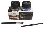 Buy AYA Long Wear Gel Eyeliner Smudge Proof & Waterproof (Black And Blue) With 2 Expert Eyeliner Brushes - Purplle
