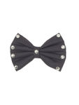 Buy ONE on ONE Bow Hair Clip for Women, Girls and Baby Girls, Black with Stones - Purplle