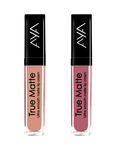 Buy AYA True Matte Liquid Lipstick, Combo Pack of 2, Pink Nude and Brown Nude - Purplle