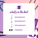 Buy Plum Colour Takeover Trio Kajal Gift Set | Smudge-Proof, Ophthalmologically Tested (3.6 gm) - Purplle
