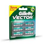 Buy Gillette Vector plus Manual Shaving Razor Blades (Cartridge) 6s pack - Purplle