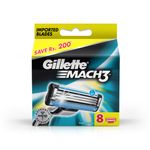 Buy Gillette Mach 3 Manual Shaving Razor Blades (Cartridge) 8s pack - Purplle