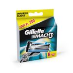 Buy Gillette Mach 3 Manual Shaving Razor Blades (Cartridge) 8s pack - Purplle
