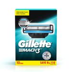 Buy Gillette Mach 3 Shaving Blades- Pack of 10 (Cartridges) - Purplle