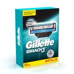 Buy Gillette Mach 3 Shaving Blades- Pack of 10 (Cartridges) - Purplle