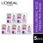 Buy L'Oreal Paris Revitalift Hyaluronic Acid Fresh Mix Serum Sheet Mask, 165g (Pack of 5) - Purplle