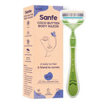 Buy Sanfe Coco Butter Body Razor for women Pack Of 1 Pain-Free Full-Body Stainless steel blade Hair Removal Razor | Shaving and Hair Removal (Multicolor) - Purplle
