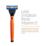 Buy USTRAA Gear 5 Shaving Razor (Handle + Blade) - Orange - 5-Blade Platinum coated blades with lubrication strips - Purplle