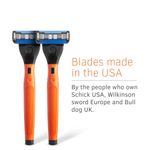 Buy USTRAA Gear 5 Shaving Razor (Handle + Blade) - Orange - 5-Blade Platinum coated blades with lubrication strips - Purplle