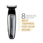 Buy Ustraa Chrome Beard Trimmer for men - Corded & Cordless with Quick Charging - upto 120 min runtime - Titanium Coated Stainless Steel Blade – 5 Adjustable Combs - LED Battery Display - Purplle