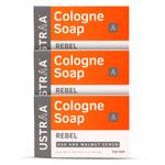 Buy USTRAA Rebel - Cologne Soap with Oak & Walnut - 125 gm - Pack of 3 - Scrub soap for exfoliation and Cologne Fragrance - Purplle