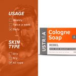 Buy USTRAA Rebel - Cologne Soap with Oak & Walnut - 125 gm - Pack of 3 - Scrub soap for exfoliation and Cologne Fragrance - Purplle