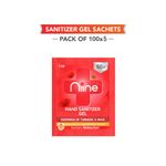 Buy Niine Gel based Hand Sanitizer Sachet with Goodness of Neem and Turmeric, 70% Alcohol , 1 ml Sachet (Pack of 500) - Purplle